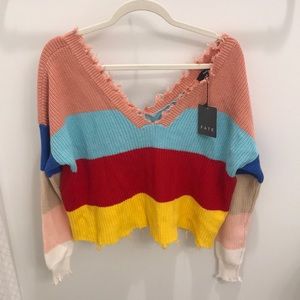 Vici Lovesick Distressed Cotton Knit Sweater